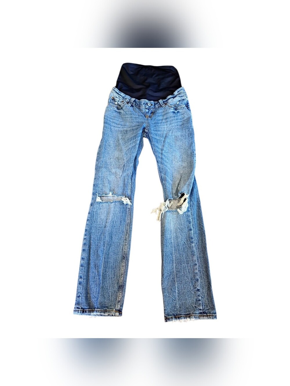 Abercrombie & Fitch The Ankle Straight Maternity Jeans Distressed Size 24 00